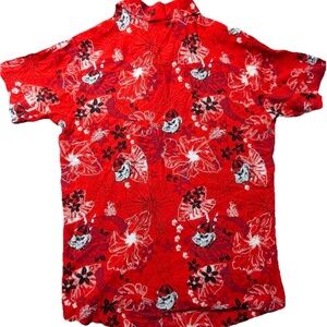 Champion Men’s  Georgia Bulldogs Hawaiian Shirt Sz XL Red NCAA Logo Button Front